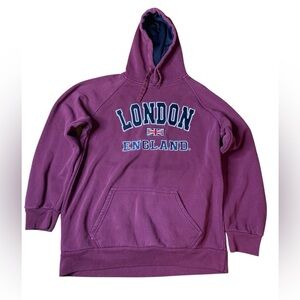 G-Crown London England Pullover Hoodie Maroon XXL
